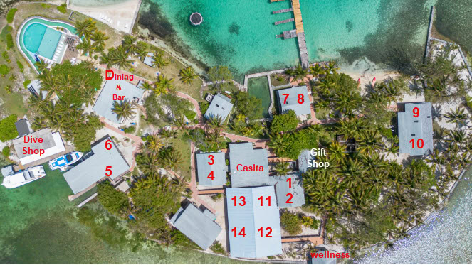 aerial layout of cabanas
